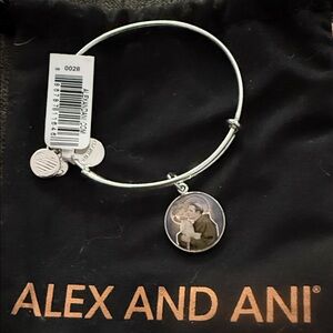 Alex and Ani Silver Bangle with St. Anthony Charm-new